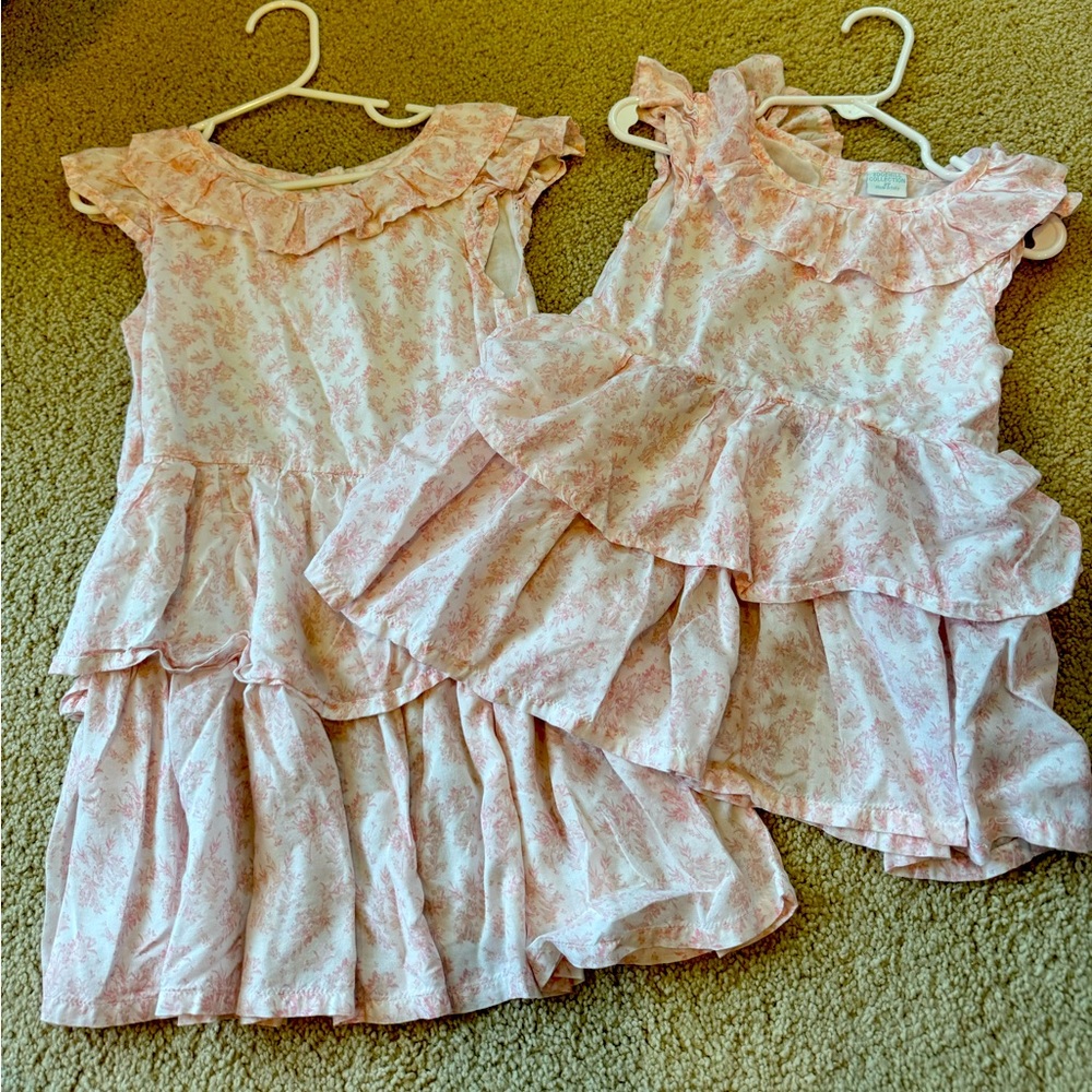 Edgehill Collection tiered pink dress sister set!
